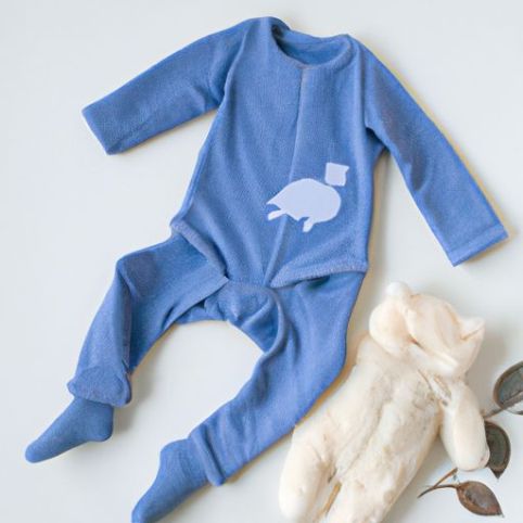 Bộ áo liền quần màu xanh phong cách thiết kế trẻ em Bộ quần áo Bộ quần áo thường ngày cho bé Bộ quần áo sơ sinh dài tay cho bé gái mùa thu