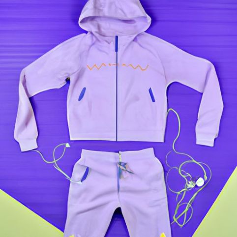 Setelan olahraga Stereo Desain Baru Musim Gugur Jaket Ritsleting Berkerudung Cetak Celana Terompet Set Pakaian Anak Perempuan Gaya Olahraga Musim Semi Bayi Cerah dan