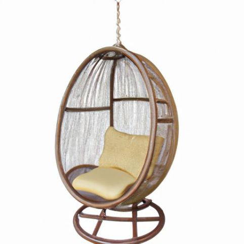 Wicker One Seat Swing Basket egg shaped swing chair with Metal Stand Garden Indoor and Outdoor Egg Chair Hanging Best Seller Rattan