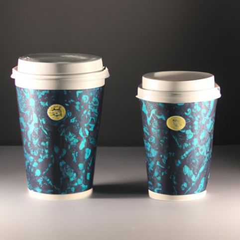 light luxury 7oz disposable double wall single wall cup hot chocolate milk paper cup with lid for drink shop New arrival custom design sapphire