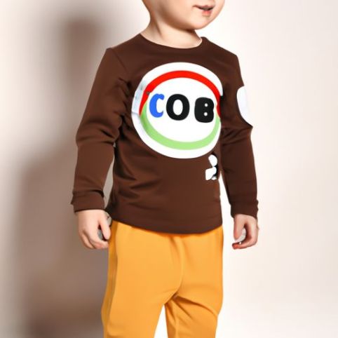 बच्चा लड़का कैज़ुअल टी-शर्ट ठोस रंग छोटा प्यारा बच्चा लड़का कॉटन लेटर प्रिंट ओ-गर्दन लंबी आस्तीन वाला टॉप 2-7 साल 2023 नया वसंत शरद ऋतु