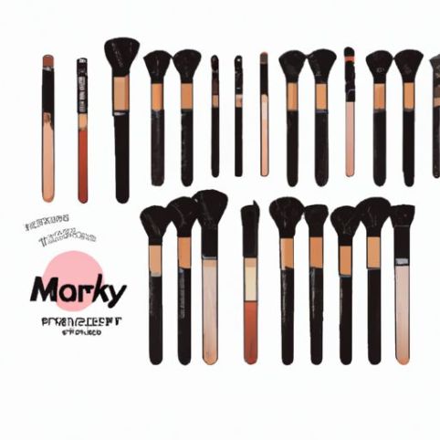 Up Brush Foundation Powder Eyeshadow Brush label make Free Print Logo Makeup Brush Set 18pcs Professional Black Make