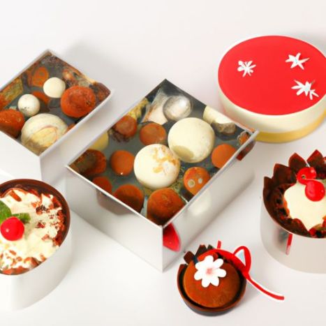 Торты «Птифур» Рождественские замороженные чизкейки с муссом, замороженные конфеты, подарок Рождественское печенье и конфеты, подарки ЗАМОРОЖЕННЫЙ шоколадный чизкейк, деликатесные замороженные закуски