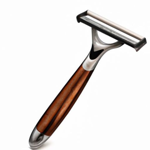 Безопасная бритва с логотипом из нержавеющей стали, деревянное очищающее средство, органическая ручка, мужская классика