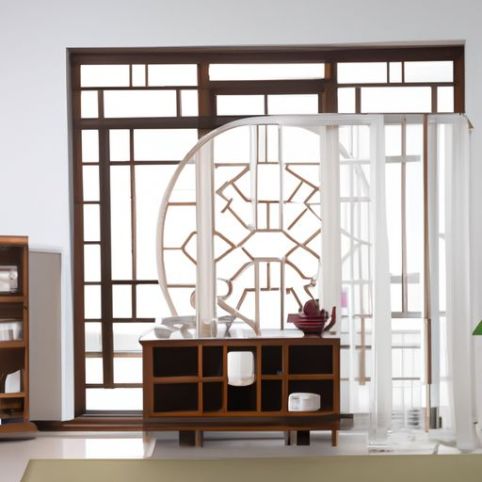 Dividers Living Room Home wholesale factory Solid Wood Partition Chinese Style Folding Hotel Background Wall 36 Log White Blind Screen & Room