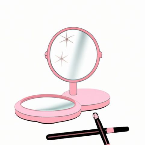 Cermin Pembesar Kecantikan Gagang Panjang Sentuhan Logo untuk Memeriksa Alat Bulu Mata Palsu Alat Rias Ekstensi Cermin Bulu Mata Cermin Rias