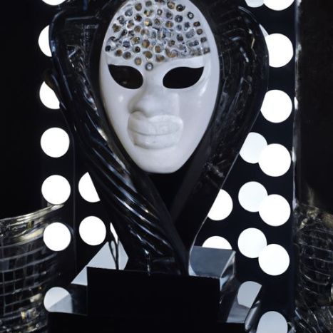 maschera a specchio riflettente per spettacoli di scena per feste in discoteca di grandi dimensioni, palcoscenico con maschera a specchio di lusso in vetro