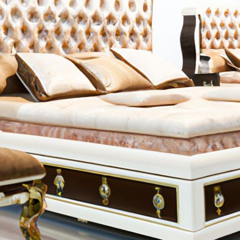 Set tempat tidur sayap ukuran king dengan set kamar tidur queen penyimpanan tempat tidur mewah Italia modern kamar tidur kulit