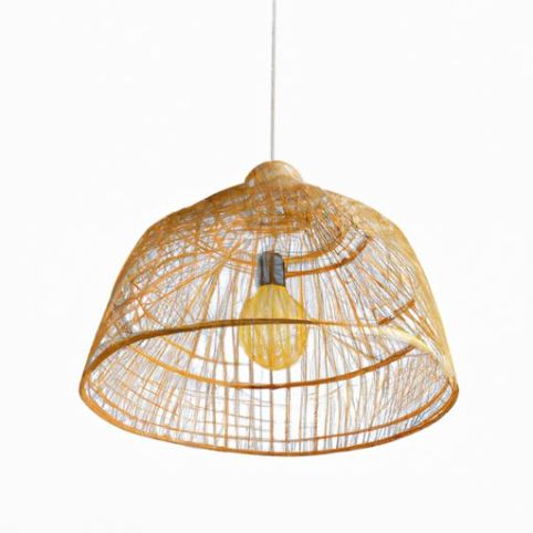 Wicker Rattan Wave Shade storage baskets Pendant Light Hanging Ceiling Lamp Fixture Home Decor Bamboo Lampshade New Vintage Bamboo