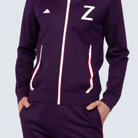 bộ đồ thể thao bằng vải cotton pha trộn đầy đủ bộ dụng cụ zip bộ đồ tập luyện bóng đá dành cho nam có logo tùy chỉnh Bán chạy bộ nam