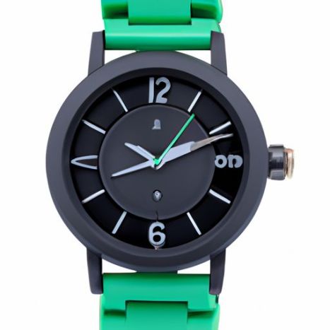 Scale Round Dial Ladies Silicone face recognition anti-theft Strap Quartz Watch(Black Green) New Arrival for SANDA 6076 Simple