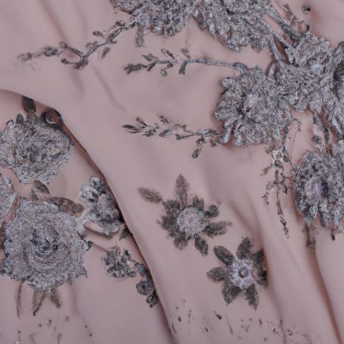 Tecido de renda bordado de alta qualidade para tecido bordado de lantejoulas para vestido feminino vestido 2023 novo design tecido de renda de algodão