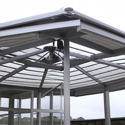 Gazebo taman aluminium elektrik kanopi atap Louver tahan air Pergola atap Louver yang dapat disesuaikan tahan air luar ruangan
