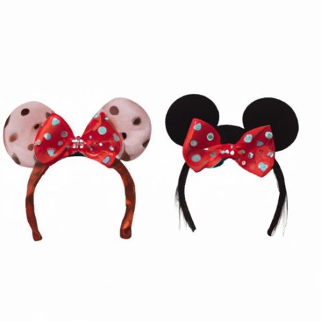 Cartoon Bow Knot Girls fashion headwear Elastic Mouse Ear Headband Plastic Kids Party Sequin Minnie Hairbands Y107258 Cute Cosplay