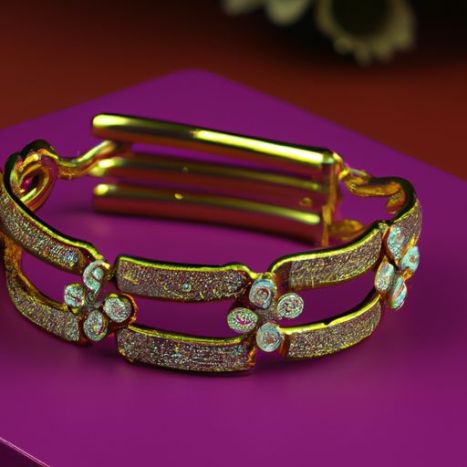 Set Gelang Manset Berlapis Gelang Perhiasan Modis Gelang dan Gelang Perhiasan Modis Baja Tahan Karat Gratis Gelang dan Gelang Anak Perempuan Trendi Dapat Disesuaikan Terbuka Emas 18K
