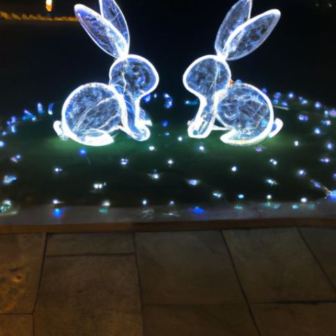 1.65M 10LED Luz de decoración navideña comercial Decoración navideña comercial Luces de hadas con pilas para decoración del hogar al aire libre Lindo conejo Luces de conejito de Pascua