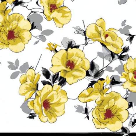 Tela cómoda de nailon Tencel de flores para ropa de negocios para impresión digital personalizada de camisetas