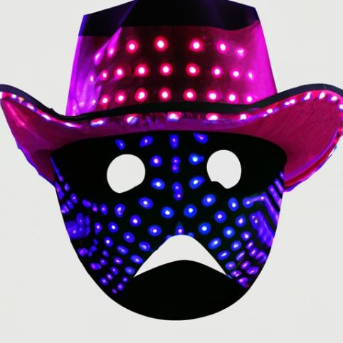 La maschera per il viso lucida Panama Australiano Messico Messicano illumina il cappello all'ingrosso con paillettes led promozionale all'ingrosso unisex